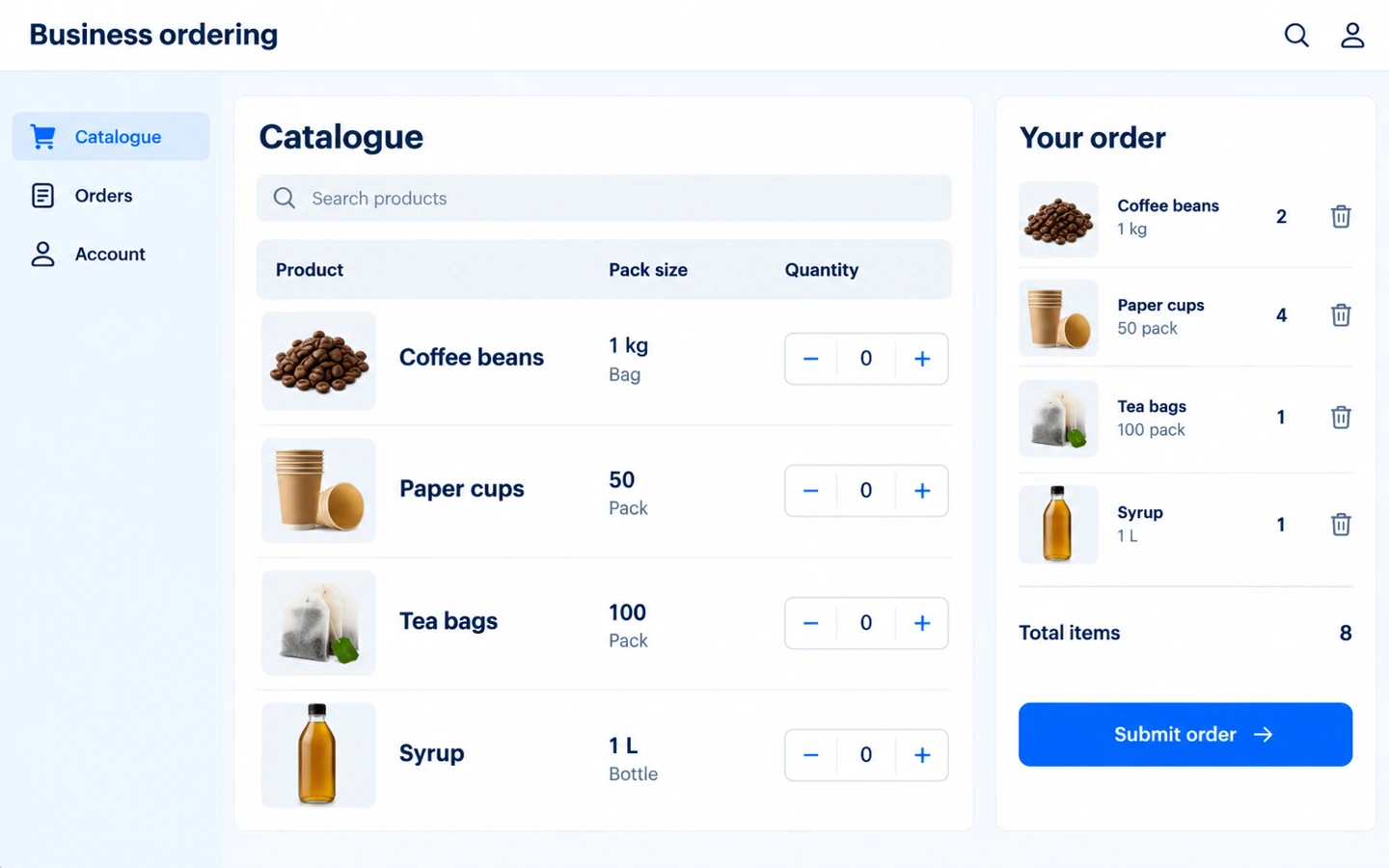 B2B sales system interface design